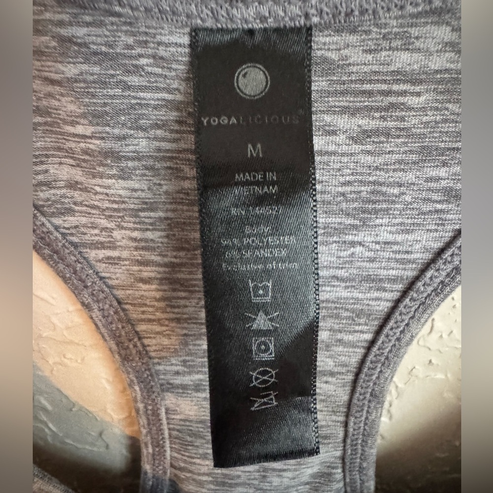 Heather Gray Yogalicious Racerback Tank Top - Picture 3 of 3